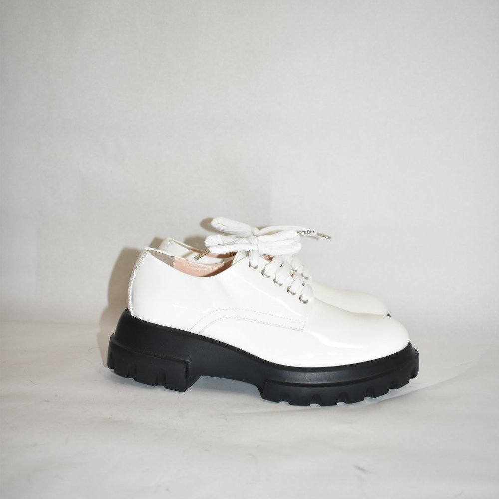 AGL MAXINE PLATFOORM Chunky Lace-Up Shoes LOAFER BOOT PATENT 39 (P1)